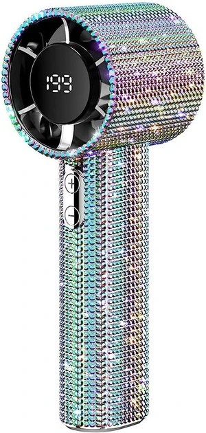 Luxury Diamond Handheld Fan High-Speed Portable USB-C Rechargeable Mini Fan with Digital Display & Speed Adjustable Personal Fan for Indoor Outdoor Travel (Rainbow Diamond) Luxury Diamond Handheld Fan High-Speed Portable USB-C Rechargeable Mini Fan with Digital Display & Speed Adjustable Personal Fan for Indoor Outdoor Travel (Rainbow Diamond)