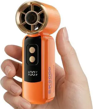 Portable Handheld Mini Fan, 6 Speeds 16900 RPM High Velocity Personal Fan with LED Display, USB Rechargeable, Mini Fan with Lanyard for Makeup, Travel, Outdoor, Gift for Women Girl, Orange Portable Handheld Mini Fan, 6 Speeds 16900 RPM High Velocity Personal Fan with LED Display, USB Rechargeable, Mini Fan with Lanyard for Makeup, Travel, Outdoor, Gift for Women Girl, Orange
