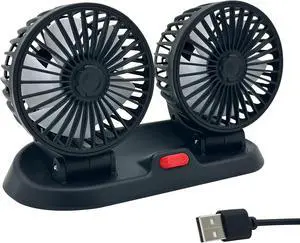 Adjustable Car Cool Fan, Dual Head Design, 2-speed Adjustable, 360° Rotating Portable Car Fan, 5V USB Powered, Suitable for Caravan, Sedan, SUV. Adjustable Car Cool Fan, Dual Head Design, 2-speed Adjustable, 360° Rotating Portable Car Fan, 5V USB Powered, Suitable for Caravan, Sedan, SUV.
