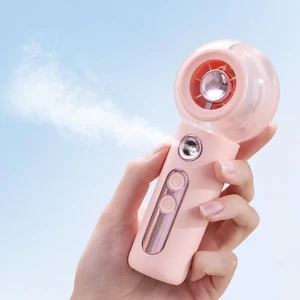 Portable Handheld Mist Fan, Lollipop Design 4-Speed Rechargeable Personal Fan with Water Spray, Lightweight ABS Cooling Fan for Home, Office, Travel, Outdoor Portable Handheld Mist Fan, Lollipop Design 4-Speed Rechargeable Personal Fan with Water Spray, Lightweight ABS Cooling Fan for Home, Office, Travel, Outdoor