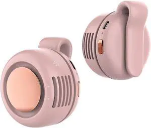 Clip On Mini Bladeless Fan - Portable 3-Speed Personal Fan with USB-C, for Waist, Bag & Neck (Pink) Clip On Mini Bladeless Fan - Portable 3-Speed Personal Fan with USB-C, for Waist, Bag & Neck (Pink)