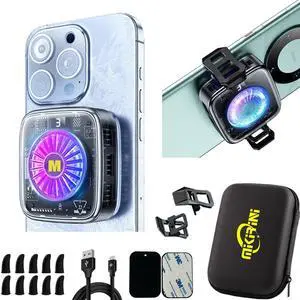 Phone Cooler Magnetic Cooler, for MagSafe iPhone 12 13 14 15 Series, Cell Phone Cooling Fan Portable Phone Radiator Cooling Fan, Gaming Semiconductor Cooling for Android/Tablet/iPad (Silver Frame) Phone Cooler Magnetic Cooler, for MagSafe iPhone 12 13 14 15 Series, Cell Phone Cooling Fan Portable Phone Radiator Cooling Fan, Gaming Semiconductor Cooling for Android/Tablet/iPad (Silver Frame)