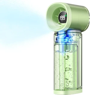 Handheld Misting Fan, Portable Personal Turbo Fan with Nano Mist Spray, 6 Wind Speed, 40ml Water Tank, LED Light, 3000mAh USB Rechargeable for Travel, Outdoors, Camping, Home and Office Use - Green Handheld Misting Fan, Portable Personal Turbo Fan with Nano Mist Spray, 6 Wind Speed, 40ml Water Tank, LED Light, 3000mAh USB Rechargeable for Travel, Outdoors, Camping, Home and Office Use - Green
