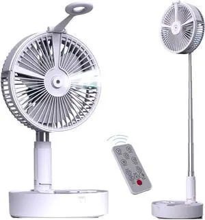 Portable Folding Table Fan, Oscillating Standing Foldable Floor Fan Rechargeable Air Circulator USB Quiet Desk Fan with 4 Speeds for Home Office, Outdoor Travel Camping Fishing (White) Portable Folding Table Fan, Oscillating Standing Foldable Floor Fan Rechargeable Air Circulator USB Quiet Desk Fan with 4 Speeds for Home Office, Outdoor Travel Camping Fishing (White)