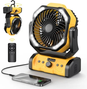 Portable Camping Fan Rechargeable - 20000mAh Cordless Battery Powered Fans with LED Lantern, Remote Auto Oscillating USB C Table Operated Tent Ventilador for Travel Outdoor Fishing Bedroom Home Portable Camping Fan Rechargeable - 20000mAh Cordless Battery Powered Fans with LED Lantern, Remote Auto Oscillating USB C Table Operated Tent Ventilador for Travel Outdoor Fishing Bedroom Home