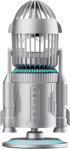 Rocket Shape Desktop Fan, Rechargeable Portable Mini USB Fan with 5000mAh Battery, 3-Speed Touch Control, Modern Space Design for Home Office, Matte Black Plastic (BLACK) Rocket Shape Desktop Fan, Rechargeable Portable Mini USB Fan with 5000mAh Battery, 3-Speed Touch Control, Modern Space Design for Home Office, Matte Black Plastic (BLACK)