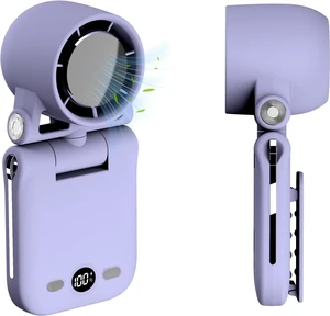Portable Handheld Fan, Ultra High RPM Clip-on Turbo Fan Rechargeable Personal Fans with LED Display 100 Speeds Wind Adjustable Angle, Multifunctional Mini Fans for Waist Table Neck (Purple) Portable Handheld Fan, Ultra High RPM Clip-on Turbo Fan Rechargeable Personal Fans with LED Display 100 Speeds Wind Adjustable Angle, Multifunctional Mini Fans for Waist Table Neck (Purple)
