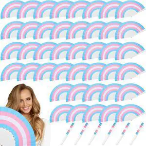 Kigley 48 Pcs Rainbow Folding Fans Colorful LGBT Pride Month Hand Held Fan Gay Lesbian LGBTQ Parade Accessories for Rainbow Wedding Pride Party Decoration(White Fan Bone) Kigley 48 Pcs Rainbow Folding Fans Colorful LGBT Pride Month Hand Held Fan Gay Lesbian LGBTQ Parade Accessories for Rainbow Wedding Pride Party Decoration(White Fan Bone)