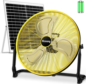 20'' Portable Solar Powered Floor Fan, Cordless Camping Fan Outdoor, Long Lasting Rechargeable Battery Operated Fan, 360° Tilt, USB Output, Wireless, for Home Gazebo Greenhouse Outside Gym 20'' Portable Solar Powered Floor Fan, Cordless Camping Fan Outdoor, Long Lasting Rechargeable Battery Operated Fan, 360° Tilt, USB Output, Wireless, for Home Gazebo Greenhouse Outside Gym