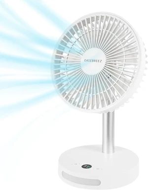Personal Desk Fan, Cools Quickly, Quiet and Powerful Adjustable Tilt Small Fan, lightweight USB Fan, Perfect Portable with Night Light, 5 Speed Settings, White Personal Desk Fan, Cools Quickly, Quiet and Powerful Adjustable Tilt Small Fan, lightweight USB Fan, Perfect Portable with Night Light, 5 Speed Settings, White