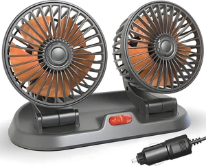 Portable fan for Car,2-Head Car Fans with 2-Speed And 360° Rotation for RV,Truck,Golf Cart and More (24 Volts) Portable fan for Car,2-Head Car Fans with 2-Speed And 360° Rotation for RV,Truck,Golf Cart and More (24 Volts)