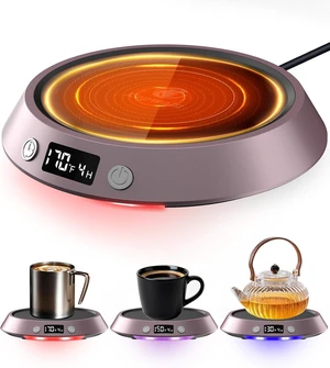 Kepwam Coffee Mug Warmer - 55W Electric Coffee Warmer for Desk 3 Temp Settings & 2-9 Timer Smart Cup Warmer for Desk Candle Warmer Plate with LED Lights Beverage Tea Milk Warmer for Home & Office Kepwam Coffee Mug Warmer - 55W Electric Coffee Warmer for Desk 3 Temp Settings & 2-9 Timer Smart Cup Warmer for Desk Candle Warmer Plate with LED Lights Beverage Tea Milk Warmer for Home & Office
