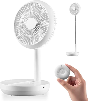 Standing Fan, Floor Fan, Height Adjustable Remote Control, Foldable and Portable 4 Speeds Super Quiet 7200mAh Rechargeable Battery USB Fan for Home Outdoor and Office Standing Fan, Floor Fan, Height Adjustable Remote Control, Foldable and Portable 4 Speeds Super Quiet 7200mAh Rechargeable Battery USB Fan for Home Outdoor and Office