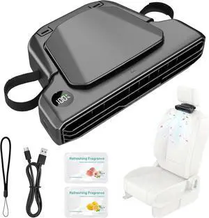 Premium Rechargeable Car Seatback Fan with Aromatherapy, Detachable for Kids Cooling with Hidden Stand, 5-Speed & LED Display, Carseat Fan for for Driver, Passenger, Baby & Dog Premium Rechargeable Car Seatback Fan with Aromatherapy, Detachable for Kids Cooling with Hidden Stand, 5-Speed & LED Display, Carseat Fan for for Driver, Passenger, Baby & Dog