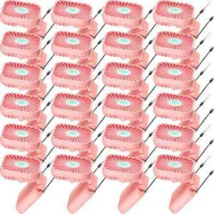 Hortsun 24 Pcs Necklace Fans Portable USB Rechargeable Battery 3 Speed Air Circulatory Handheld for Cooling Small Personal Hand Free Travel Office(Pink) Hortsun 24 Pcs Necklace Fans Portable USB Rechargeable Battery 3 Speed Air Circulatory Handheld for Cooling Small Personal Hand Free Travel Office(Pink)