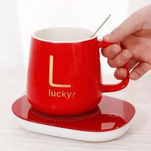 Coffee Mug Cup Warmer for Home Office, Milk Tea Water Heating Pad, Auto-Off Waterproof Thermostatic Heat Cup, 55,Red-B Coffee Mug Cup Warmer for Home Office, Milk Tea Water Heating Pad, Auto-Off Waterproof Thermostatic Heat Cup, 55,Red-B