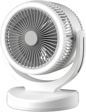 3-Speed Usb Rechargeable Desk Fan, With Led Lamp, 360° Rotation, Quiet 3-Speed Usb Rechargeable Desk Fan, With Led Lamp, 360° Rotation, Quiet