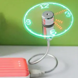 Anysecu LED USB Fan Clock with Real Time LED Light - Cool Gadget Anysecu LED USB Fan Clock with Real Time LED Light - Cool Gadget