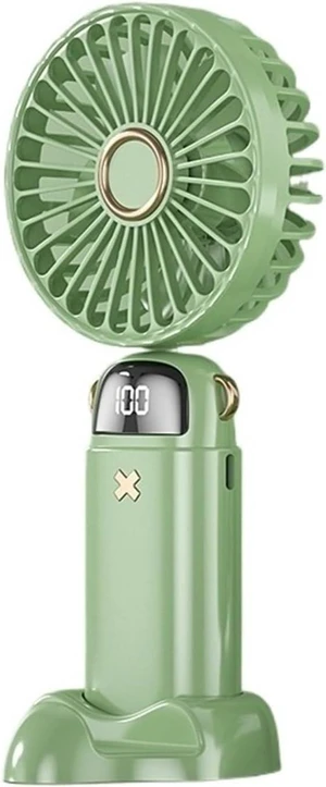 Foldable USB Portable Small Fan Digital Display Electric Mini 5 Speed Wind(Green) Foldable USB Portable Small Fan Digital Display Electric Mini 5 Speed Wind(Green)