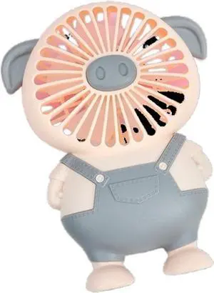 Mini Fan Cute With Light Charging Small Student Dormitory Office Usb(Grey) Mini Fan Cute With Light Charging Small Student Dormitory Office Usb(Grey)