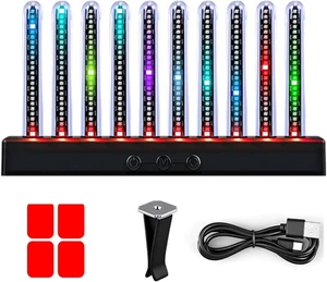 RGB Audio Level Bar Display Analyzer Board, Led Music Spectrum Display, 8 Mode Adjustable, Intelligent Start and Stop, Built-in Pickup Microphone, for Car, Studio, Gaming Room, Home, RGB Audio Level Bar Display Analyzer Board, Led Music Spectrum Display, 8 Mode Adjustable, Intelligent Start and Stop, Built-in Pickup Microphone, for Car, Studio, Gaming Room, Home,