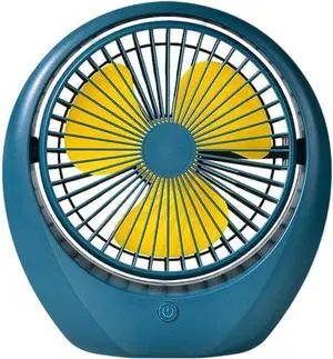 Portable Table Fan, USB Cooling, Settings, Low Noise, Air Circulation, Air for Office, Home, Bedroom, Blue Yellow Portable Table Fan, USB Cooling, Settings, Low Noise, Air Circulation, Air for Office, Home, Bedroom, Blue Yellow