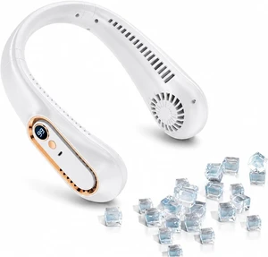 Ventilateur de cou, 3000mAh Hanging Neck Fan Portable Bladeless Mini USB,pour les Voyages/Activités de plein air Ventilateur de cou, 3000mAh Hanging Neck Fan Portable Bladeless Mini USB,pour les Voyages/Activités de plein air