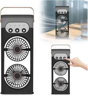 Desk Fan for Office Triple-Nozzle Dual-Head Humidifying Spray Aromatherapy Sleep 180° Wide-Angle Airflow For Home Room Office,black Desk Fan for Office Triple-Nozzle Dual-Head Humidifying Spray Aromatherapy Sleep 180° Wide-Angle Airflow For Home Room Office,black