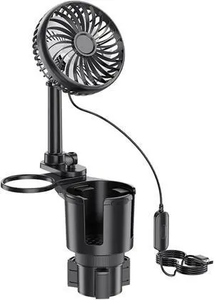 Car Cup Holder USB Fan with 3 Speed Setting 360 Degree Rotation and Adjustable Base for SUV Truck Car Cooling Fan Car Cup Holder USB Fan with 3 Speed Setting 360 Degree Rotation and Adjustable Base for SUV Truck Car Cooling Fan