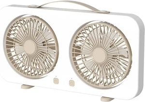 Head USB Desktop Fan with 5 Speed Setting and Long Battery for Offices Home and Outdoor Use Double Head Desk Fan Head USB Desktop Fan with 5 Speed Setting and Long Battery for Offices Home and Outdoor Use Double Head Desk Fan