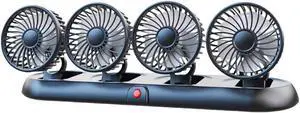 4-Head Auto Cooling Fan for Chevrolet Volt Bolt EV/EUV Blazer EV with 360-Degree Rotation and Parking Number Plate, Adjustable Speed Dashboard Accessory,Blue 4-Head Auto Cooling Fan for Chevrolet Volt Bolt EV/EUV Blazer EV with 360-Degree Rotation and Parking Number Plate, Adjustable Speed Dashboard Accessory,Blue