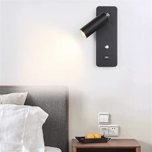Minimalist LED Wall Light USB Port - Adjustable Angle Bedside Reading Lamp for Home and Office (Warm, Neutral, White Light)(Neutral Light) Minimalist LED Wall Light USB Port - Adjustable Angle Bedside Reading Lamp for Home and Office (Warm, Neutral, White Light)(Neutral Light)