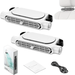 Backseat Car Fan, USB Powered Headrest Car Fan with 1.5m Cable, Ultra Quiet Dual Turbo Cooling Fans, 3 Speeds Air Circulator for Baby, Kids, Pets & Rear Seat Passengers (White*2) Backseat Car Fan, USB Powered Headrest Car Fan with 1.5m Cable, Ultra Quiet Dual Turbo Cooling Fans, 3 Speeds Air Circulator for Baby, Kids, Pets & Rear Seat Passengers (White*2)