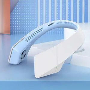 Speed Hanging Fan, Bladeless Neckband Fan USB Multicolor(Blue white) Speed Hanging Fan, Bladeless Neckband Fan USB Multicolor(Blue white)