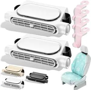 Car Seat Fan for Front and Rear Passengers, USB Powered/Rechargeable Headrest Fan, Portable 3-Speed Quiet Carseat Fans for Rear Facing Car Seat, SUV, Truck, RV, Travel (White*2, Rechargeable) Car Seat Fan for Front and Rear Passengers, USB Powered/Rechargeable Headrest Fan, Portable 3-Speed Quiet Carseat Fans for Rear Facing Car Seat, SUV, Truck, RV, Travel (White*2, Rechargeable)