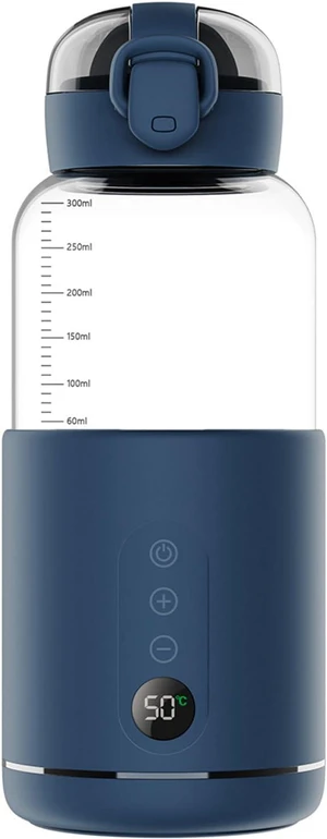 Portable Baby Formula Water Warmer 300ml Safe Temperature Display for Outdoor Travel, FoodGraded Material, Wireless Fast Heating, Borosilicate Glass and Stainless Steel Construction (Blue) Portable Baby Formula Water Warmer 300ml Safe Temperature Display for Outdoor Travel, FoodGraded Material, Wireless Fast Heating, Borosilicate Glass and Stainless Steel Construction (Blue)