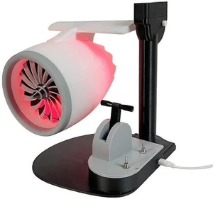 Engine Desk Fan with Humidifier, USB Turbofan Featuring Realistic Flame Effect, 3D Printed Aircraft Model Cooler for Office Decor, Creative Aviation Themed with Red Tail(Red) Engine Desk Fan with Humidifier, USB Turbofan Featuring Realistic Flame Effect, 3D Printed Aircraft Model Cooler for Office Decor, Creative Aviation Themed with Red Tail(Red)