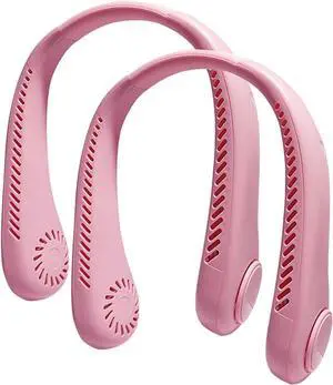 Best Portable Neck Fan Rechargeable Battery Wearable Personal Fan, Cooling Necklace Design, USB Rechargeable(Pink,2PCS) Best Portable Neck Fan Rechargeable Battery Wearable Personal Fan, Cooling Necklace Design, USB Rechargeable(Pink,2PCS)