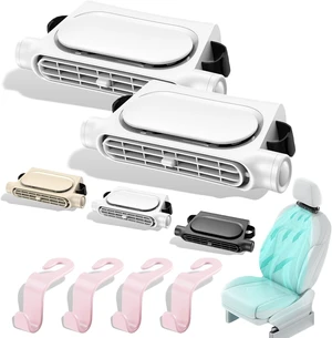 Portable Car Seat Fan Rechargeable USB Powered, 3-Speed Car Fans for Backseat, Quiet Clip On Fan for Driver Passenger Rear Seat, Type-C Cooling Fan for SUV Truck RV (White*2, USB) Portable Car Seat Fan Rechargeable USB Powered, 3-Speed Car Fans for Backseat, Quiet Clip On Fan for Driver Passenger Rear Seat, Type-C Cooling Fan for SUV Truck RV (White*2, USB)