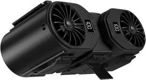 Portable Waist Fan, 2-in-1 Rechargeable Waist Clip Fan With Double Air Duct And Digital Display For Outdoor And Desktop Neck Use(Black) Portable Waist Fan, 2-in-1 Rechargeable Waist Clip Fan With Double Air Duct And Digital Display For Outdoor And Desktop Neck Use(Black)