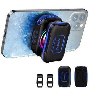 Cell Phone Cooler for Gaming, Magnetic Portable Radiator with RGB Lights, 3000mAh Rechargeable Battery, Compatible with iPhone, iPad, Android Cell Phone Cooler for Gaming, Magnetic Portable Radiator with RGB Lights, 3000mAh Rechargeable Battery, Compatible with iPhone, iPad, Android
