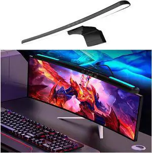 EVERZONE Curved Monitor Light Bar,Adjustable Screen Light with Non-Glare, Asymmetrical Projection Screenbar, Three Color Temperatures, Stepless Dimming, RGB Ambient Light, Easy Installation, Black EVERZONE Curved Monitor Light Bar,Adjustable Screen Light with Non-Glare, Asymmetrical Projection Screenbar, Three Color Temperatures, Stepless Dimming, RGB Ambient Light, Easy Installation, Black