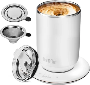 Coffee Mug Warmer, Coffee Cup Warmer with Fast Heating & Self Stirring Temperature Controlled, 10 oz,Rechargeable, Heated for Milk/Tea at Office/Kitchen/Travel, with Reusable Coffee Dripper, Black Coffee Mug Warmer, Coffee Cup Warmer with Fast Heating & Self Stirring Temperature Controlled, 10 oz,Rechargeable, Heated for Milk/Tea at Office/Kitchen/Travel, with Reusable Coffee Dripper, Black