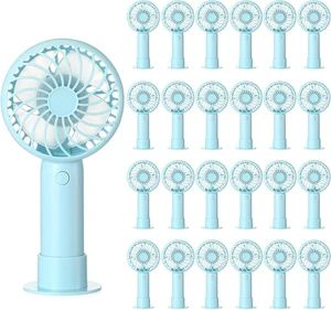 Tujoe Mini Powerful Handheld Fan Mini Portable Fan 3 Speed Personal Small Desk Fan with Base USB Rechargeable Fan for Women Eyelash Makeup Office Travel Beach Indoor Outdoor(Blue,24 Pcs) Tujoe Mini Powerful Handheld Fan Mini Portable Fan 3 Speed Personal Small Desk Fan with Base USB Rechargeable Fan for Women Eyelash Makeup Office Travel Beach Indoor Outdoor(Blue,24 Pcs)