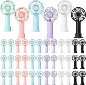 Tujoe 24 Pcs Mini Powerful Handheld Fan 3 Speed Personal Small Portable Rechargeable Fan with Base USB for Women Eyelash Makeup Office Travel Beach Indoor Outdoor (Colorful) Tujoe 24 Pcs Mini Powerful Handheld Fan 3 Speed Personal Small Portable Rechargeable Fan with Base USB for Women Eyelash Makeup Office Travel Beach Indoor Outdoor (Colorful)