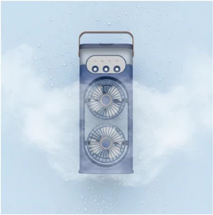 Leak Proof Humidifier Fan Triple-Nozzle Dual-Head Humidifying Spray Aromatherapy Sleep 180° Wide-Angle Airflow For Home Room Office,blue Leak Proof Humidifier Fan Triple-Nozzle Dual-Head Humidifying Spray Aromatherapy Sleep 180° Wide-Angle Airflow For Home Room Office,blue