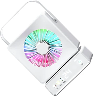 Handheld Small Ventilation Device with Built in LED Accent Display Type C Charging and Adjustable Settings for Individual Use Fan Handheld Small Ventilation Device with Built in LED Accent Display Type C Charging and Adjustable Settings for Individual Use Fan