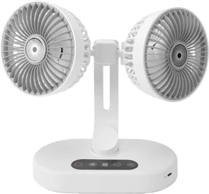 POCREATION Dual Head Desk Fan USB Oscillating Cooling Fan with Smart Timer Digital Display for Home Office Dorm Travel POCREATION Dual Head Desk Fan USB Oscillating Cooling Fan with Smart Timer Digital Display for Home Office Dorm Travel