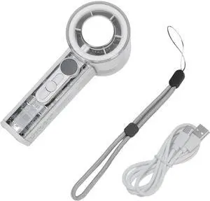 Ice Cooling Handheld Turbine Fan Transparent USB Rechargeable 100 Speed Adjustable 13000rpm High Speed Handheld Ice Cooler Fan for Summer 3000mah Ice Cooling Handheld Turbine Fan Transparent USB Rechargeable 100 Speed Adjustable 13000rpm High Speed Handheld Ice Cooler Fan for Summer 3000mah