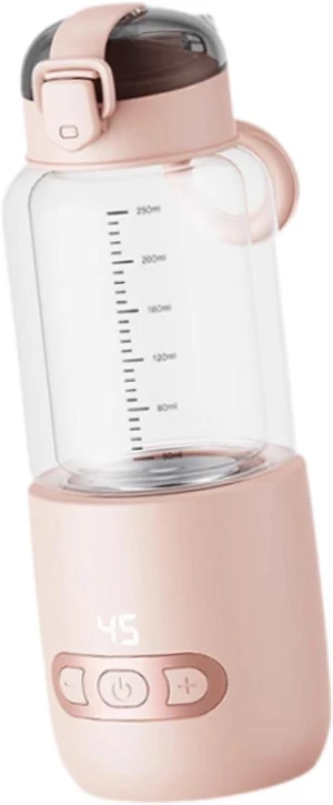 Thermostatic Mug Portable Milk Warmer Bottle Glass Bottle Fast Heating Electric Water Boiler USB Rechargeable Suitable for Gift Giving Home Decoration, Pink 250ml Thermostatic Mug Portable Milk Warmer Bottle Glass Bottle Fast Heating Electric Water Boiler USB Rechargeable Suitable for Gift Giving Home Decoration, Pink 250ml